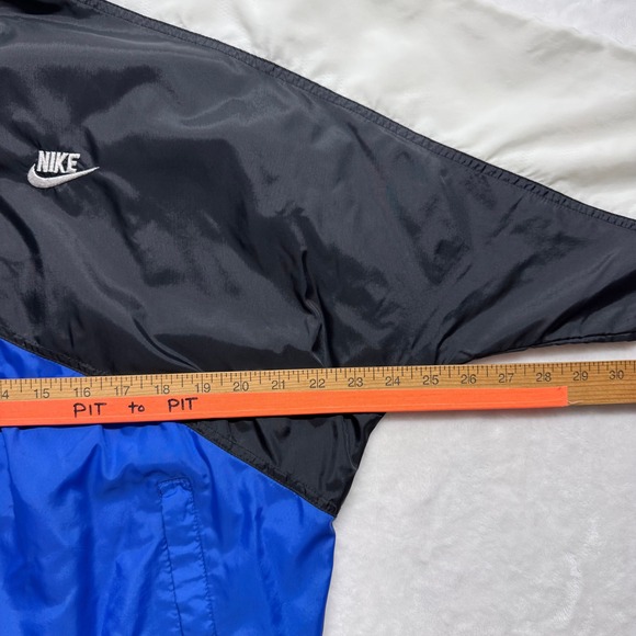 Nike Windbreaker Jacket Color Block Blue Black White Full Zip Athletic Mens L - Picture 4 of 7